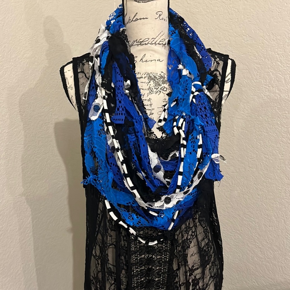 Royal blue Scrap scarf